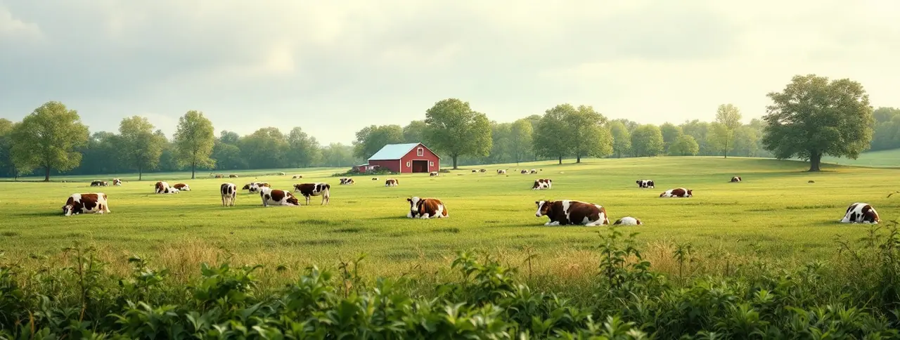 Dairy cows grazing in a green Ontario pasture